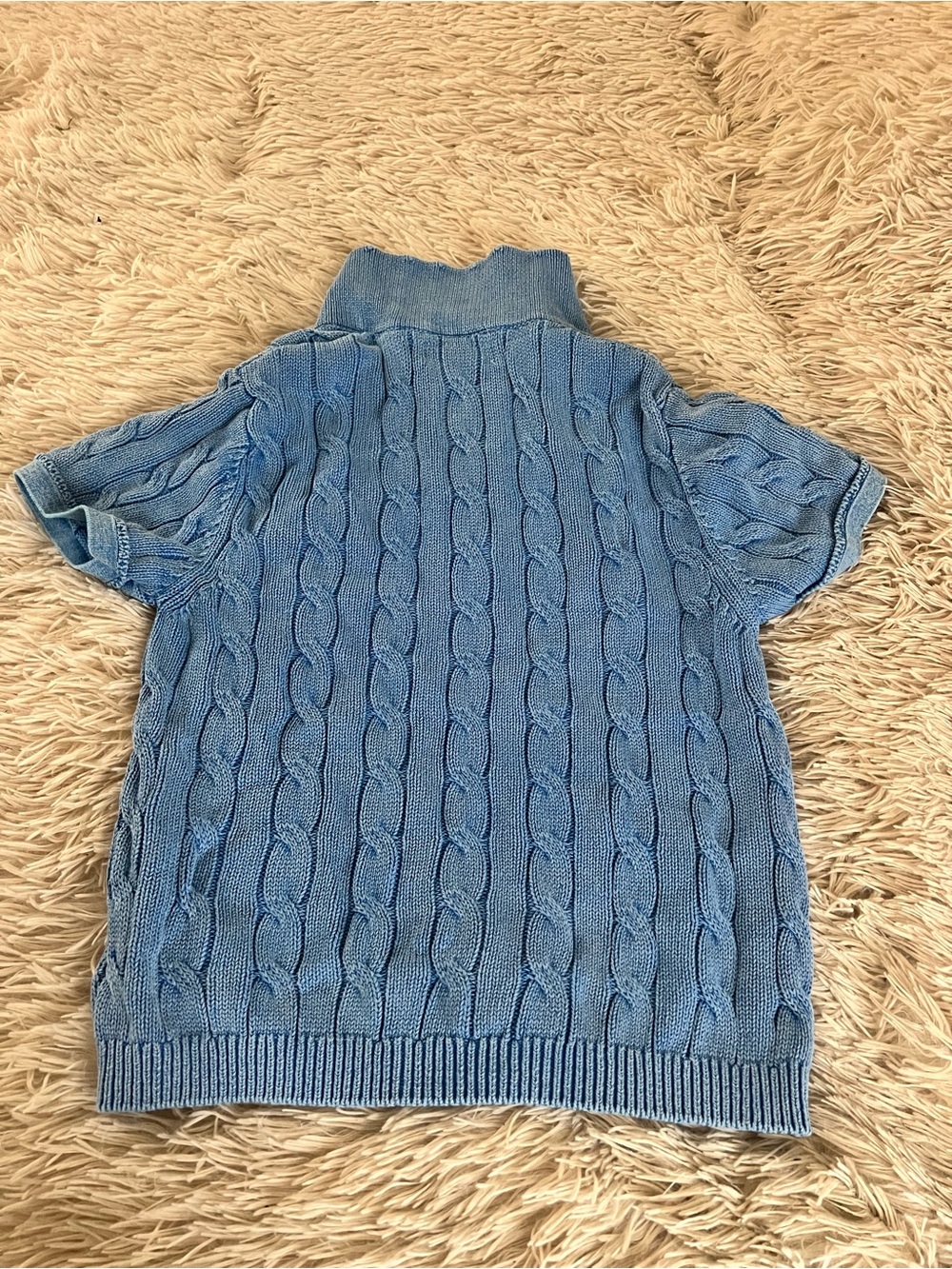 Free People Light Blue Cable Knit Pocket Polo - Picture 4 of 4